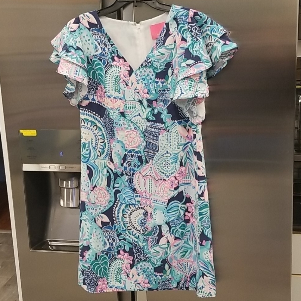 💕LILLY PULITZER Kathie Dress Lookin Sharp 00 NWT - Picture 9 of 16